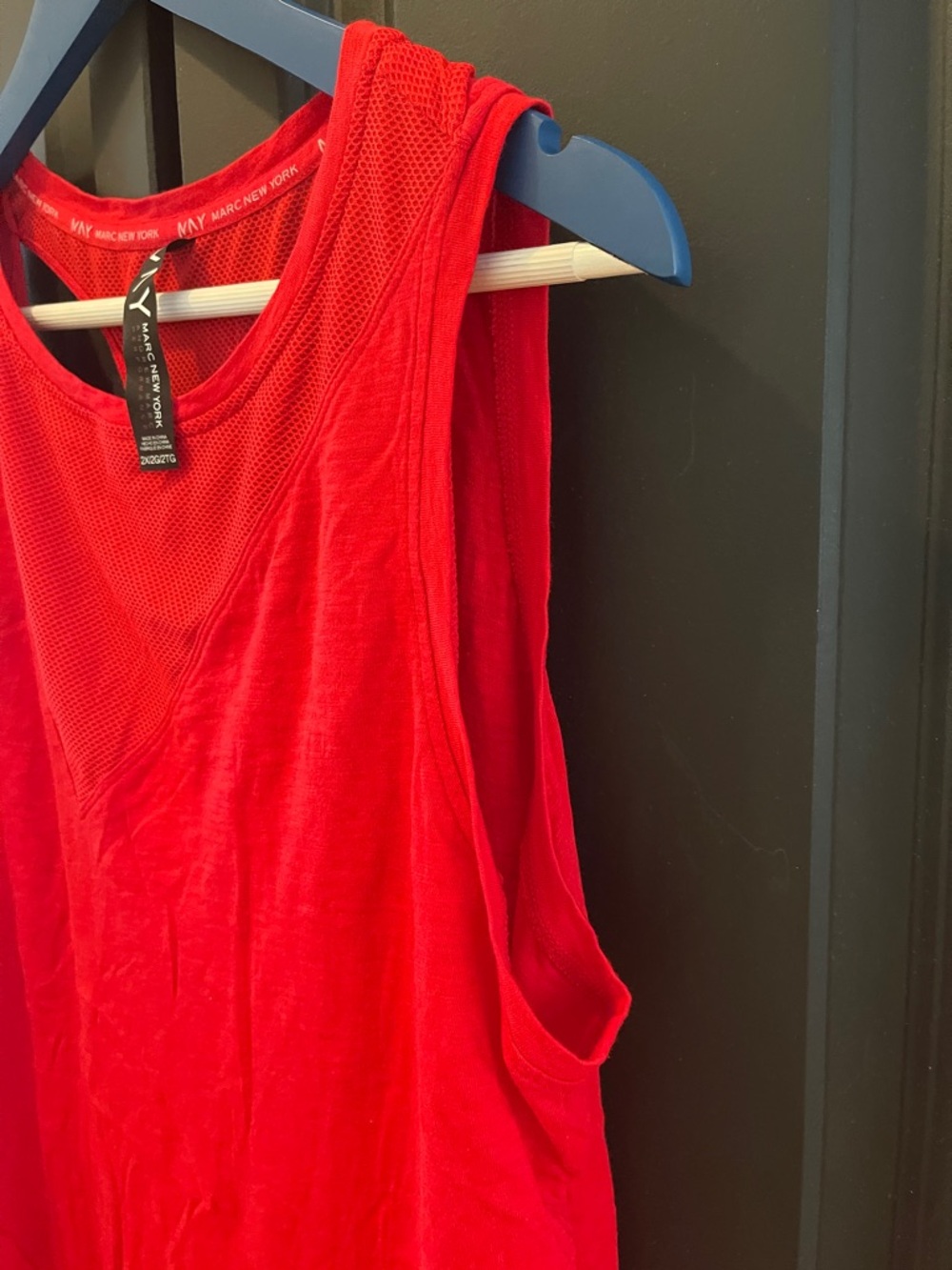 NYDJ Red Sleeveless Mesh-Inset Tank - Picture 3 of 7
